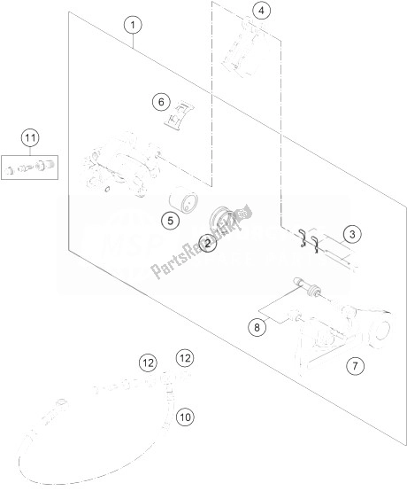 Wszystkie części do Zacisk Hamulca Tylnego KTM 500 EXC Europe 2014