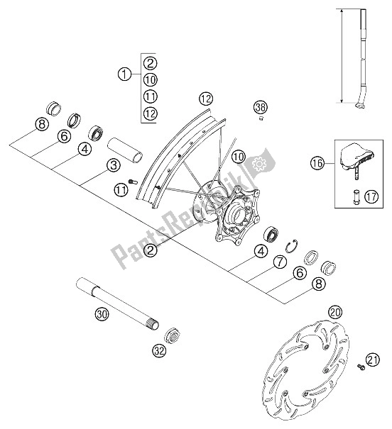 Wszystkie części do Ko? O Przednie 125-380 Sx 2002 KTM 125 EXC Europe 2002