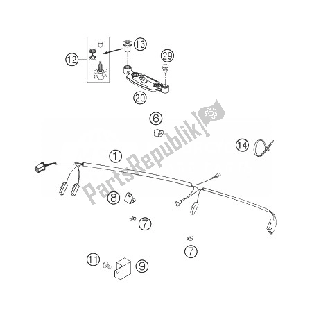 Tutte le parti per il Cablaggio Elettrico del KTM 250 XC W USA 2007