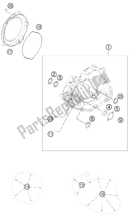 Todas las partes para Tapa Del Embrague de KTM 505 SX ATV Europe 2012