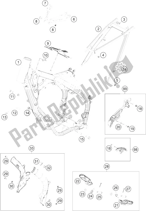 Toutes les pièces pour le Cadre du KTM 125 SX Europe 2016