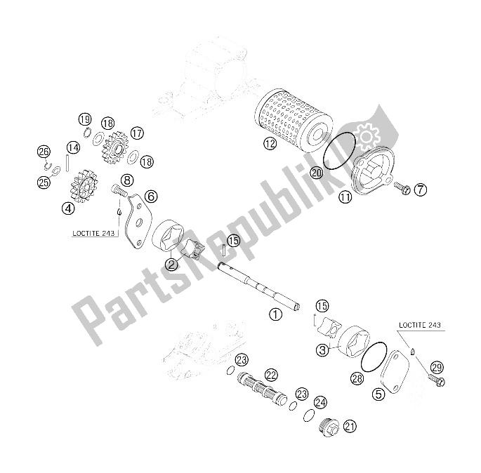 Tutte le parti per il Sistema Di Lubrificazione del KTM 250 EXC F Europe 2006