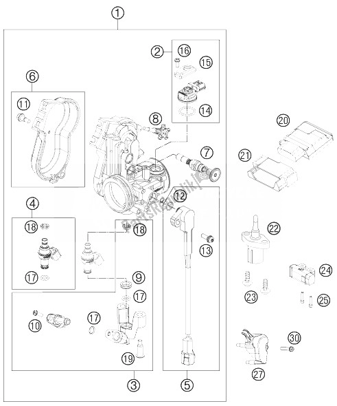 All parts for the Throttle Body of the KTM 250 SX F Europe 2014