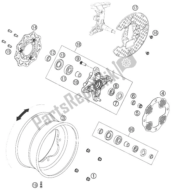 Todas las partes para Rueda Delantera de KTM 505 SX ATV Europe 2009