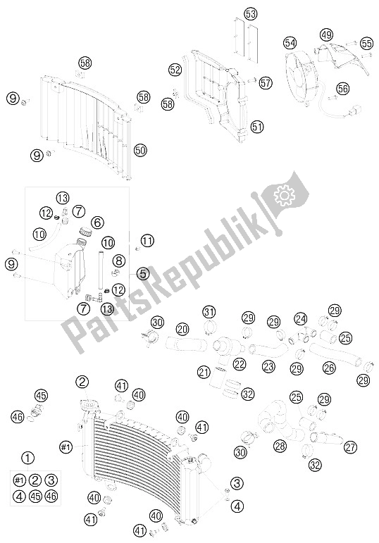 Toutes les pièces pour le Système De Refroidissement du KTM 990 Adventure S Europe 2008