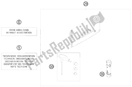 Todas las partes para Kit De Accesorios de KTM 50 SX Europe 6003H4 2008