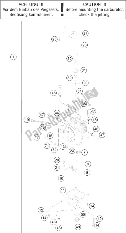 Todas as partes de Carburador do KTM 125 SX Europe 2016