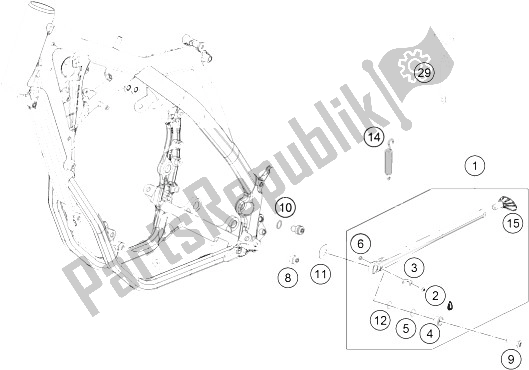 Tutte le parti per il Cavalletto Laterale / Centrale del KTM 250 XC F USA 2015