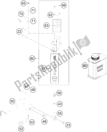 All parts for the Rear Brake Control of the KTM 50 SXS USA 2015