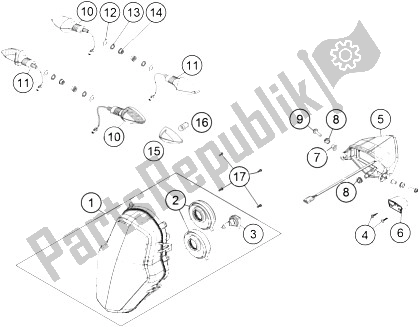 Toutes les pièces pour le Système D'éclairage du KTM 1050 Adventure ABS Australia 2016