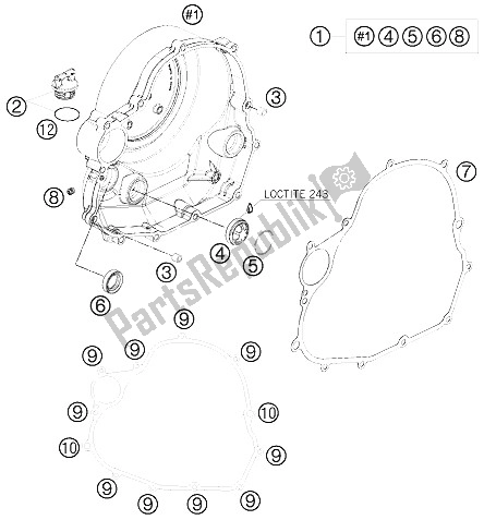 Toutes les pièces pour le Couvercle D'embrayage du KTM 690 SMC Europe 2008