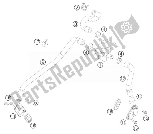 All parts for the Secondary Air System of the KTM 990 Adventure S USA 2007