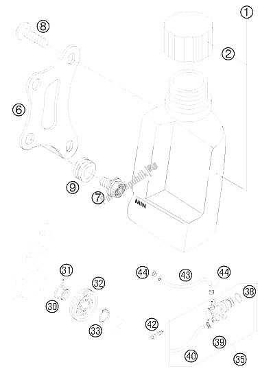 Tutte le parti per il Lubrificazione Ad Olio Fresco del KTM 50 SX Mini USA 2008