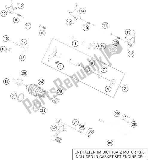 Toutes les pièces pour le Mécanisme De Changement du KTM 1290 Super Adventure WH ABS 15 China 2015