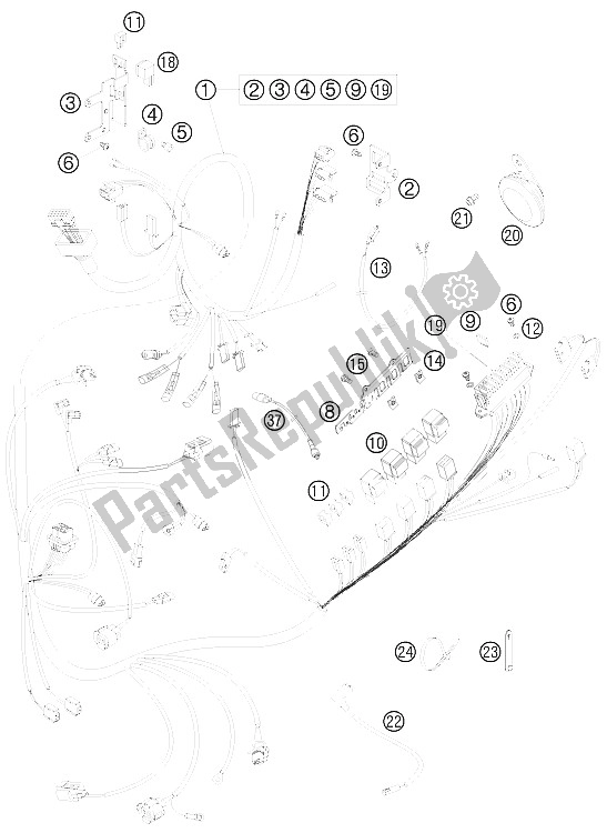 All parts for the Wiring Harness of the KTM 950 Super Enduro R USA 2008