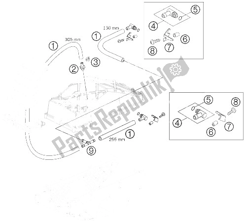 Tutte le parti per il Ventilazione Del Carburatore del KTM 690 Supermoto Orange Europe 2009