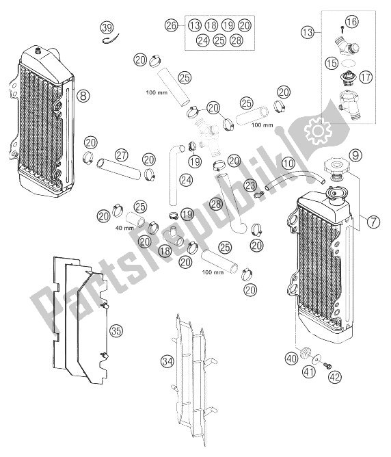 Toutes les pièces pour le Système De Refroidissement Exc (eu) du KTM 250 EXC Australia 2004