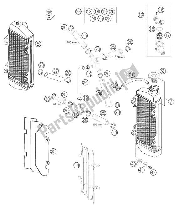 All parts for the Cooling System Exc (eu) of the KTM 300 EXC Europe 2004