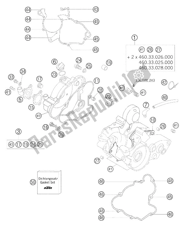 Todas as partes de Caixa Do Motor 65 Sx do KTM 65 SX Europe 2005