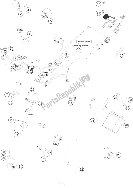 Toutes les pièces pour le Faisceau De Câblage du KTM 200 Duke OR W O ABS B D 15 Asia 2015