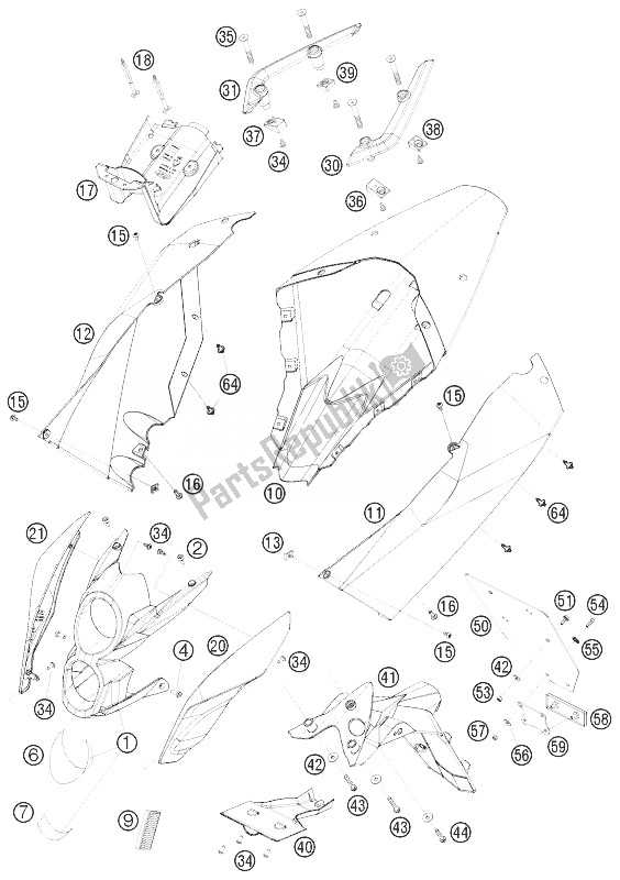 Wszystkie części do Maska, B? Otniki KTM 690 Duke R Japan 2010