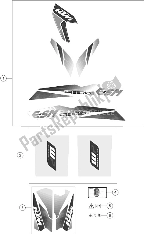 Wszystkie części do Kalkomania KTM Freeride E SM Europe 0 2015