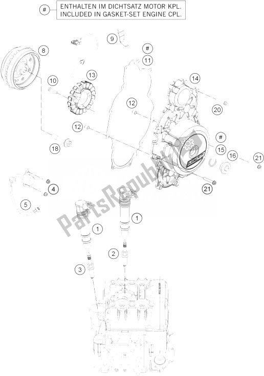 Tutte le parti per il Sistema Di Accensione del KTM 1190 RC8 R White Europe 2014