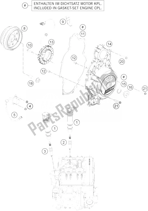 Alle onderdelen voor de Ontbrandingssysteem van de KTM 1190 RC8 R White Japan 2014