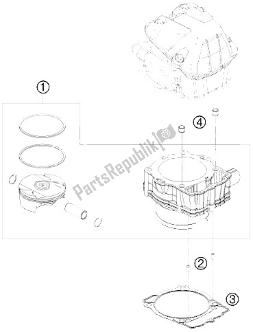 All parts for the Cylinder of the KTM 450 EXC Factory Edit Europe 2011