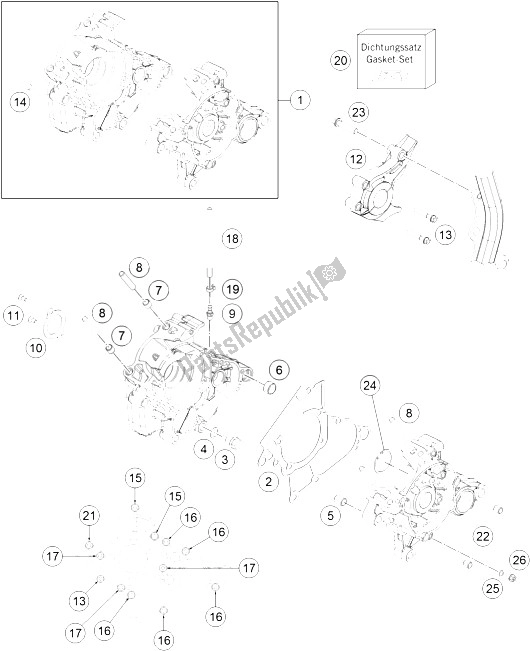Todas as partes de Caixa Do Motor do KTM 50 SXS 2016