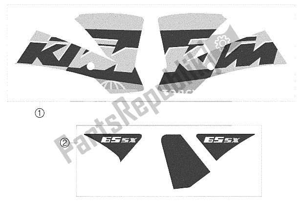 Wszystkie części do Kalkomania KTM 65 SX Europe 2005