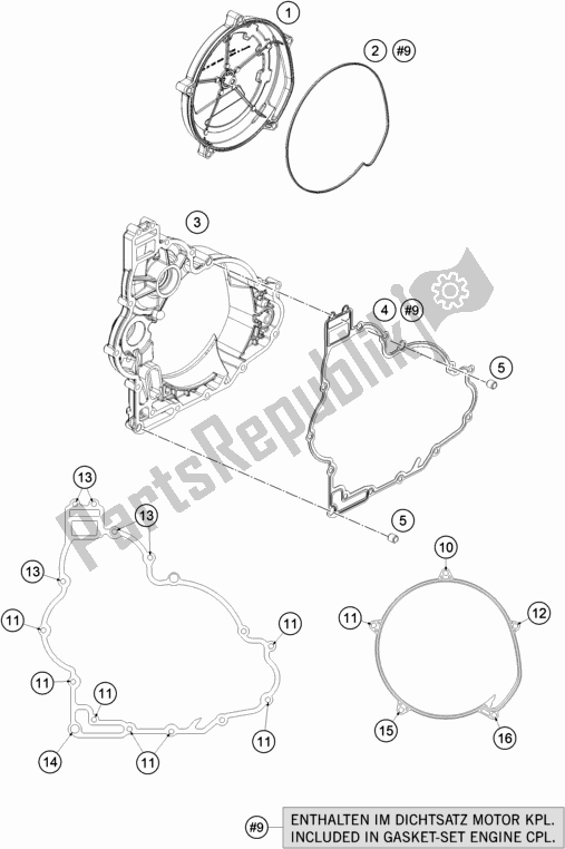 All parts for the Clutch Cover of the KTM 1090 Adventure EU 2018