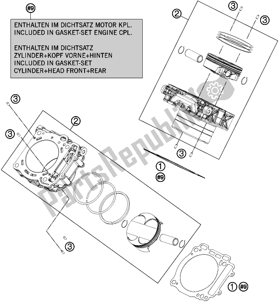 All parts for the Cylinder of the KTM 1090 Adventure EU 2018