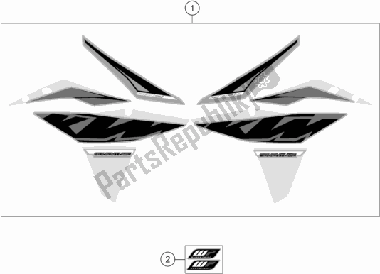 All parts for the Decal of the KTM 1090 Adventure EU 2018