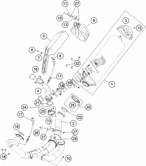 Toutes les pièces pour le Système D'échappement du KTM 1090 Adventure EU 2018