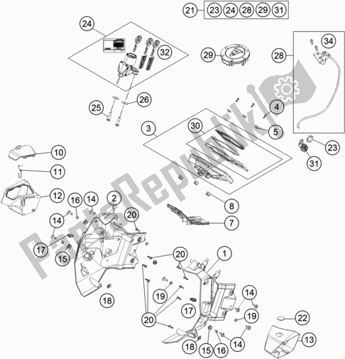 Todas las partes para Instrumentos / Sistema De Bloqueo de KTM 1090 Adventure EU 2018