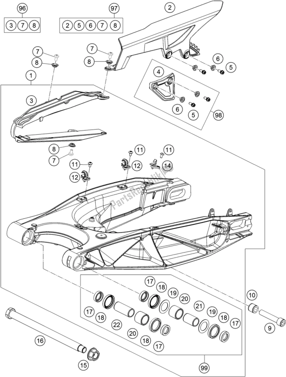 Todas las partes para Brazo Oscilante de KTM 1090 Adventure EU 2018