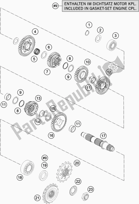 All parts for the Transmission Ii - Countershaft of the KTM 1090 Adventure EU 2018