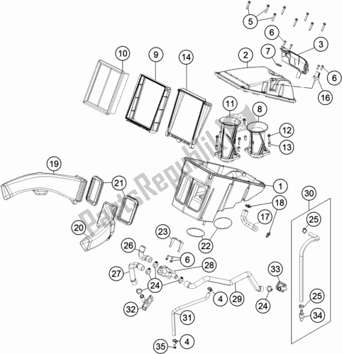 All parts for the Air Filter of the KTM 1090 Adventure R EU 2017