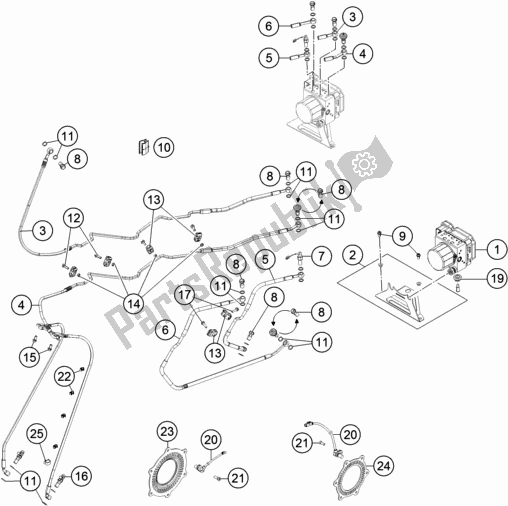 Wszystkie części do System Przeciwblokuj? Cy Abs KTM 1090 Adventure R EU 2017