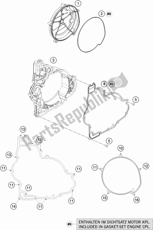 All parts for the Clutch Cover of the KTM 1090 Adventure R EU 2017