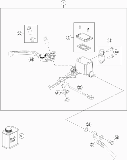 All parts for the Hand Brake Cylinder of the KTM 1090 Adventure R EU 2017