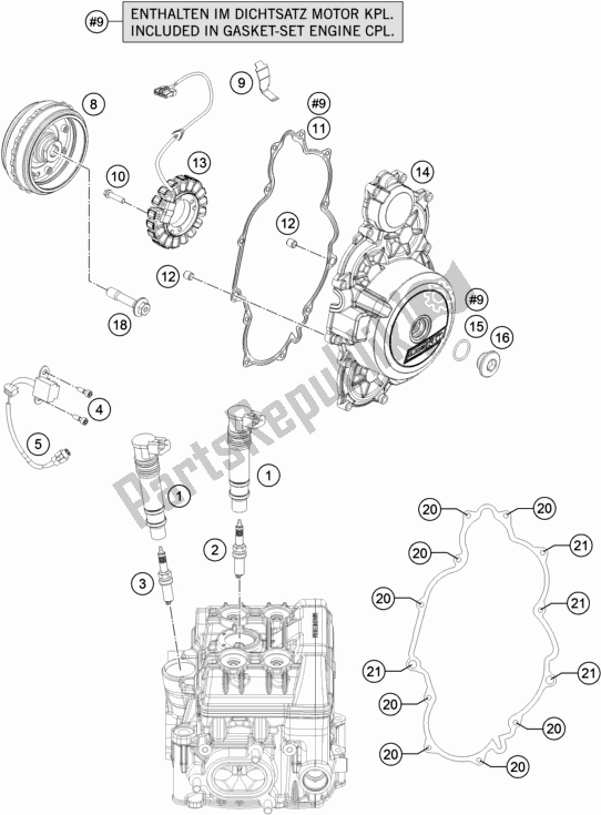 Toutes les pièces pour le Système De Mise à Feu du KTM 1090 Adventure R EU 2017