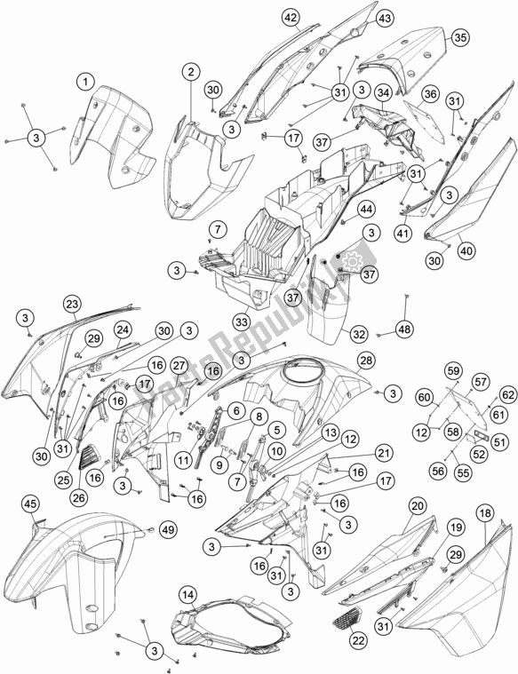 Todas las partes para Máscara, Defensas de KTM 1090 Adventure R EU 2017
