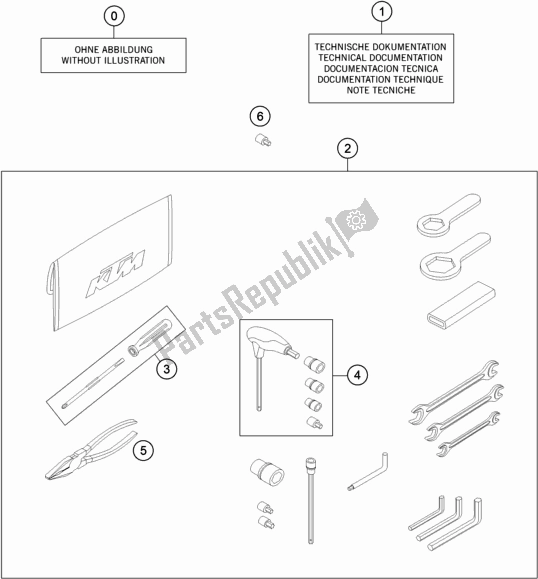 All parts for the Seperate Enclosure of the KTM 1090 Adventure R EU 2017