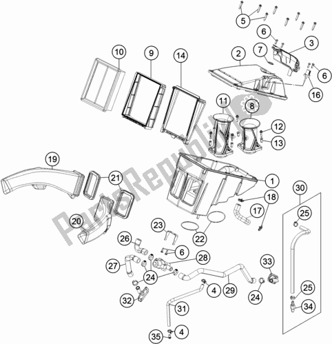 All parts for the Air Filter of the KTM 1090 Adventure R EU 2018