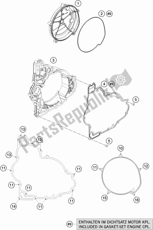 All parts for the Clutch Cover of the KTM 1090 Adventure R EU 2018