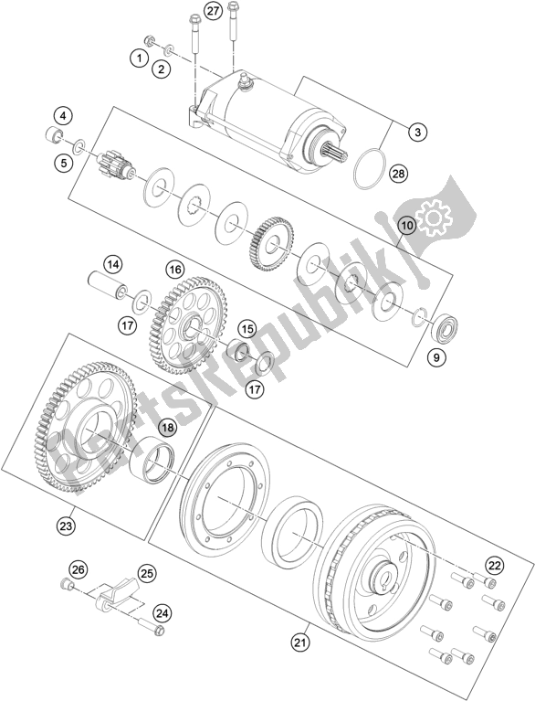 All parts for the Electric Starter of the KTM 1090 Adventure R EU 2018