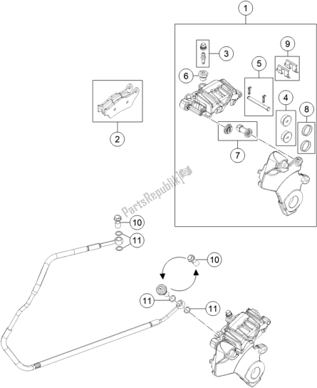 All parts for the Rear Brake Caliper of the KTM 1090 Adventure R EU 2018