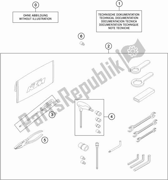 All parts for the Seperate Enclosure of the KTM 1090 Adventure R EU 2018